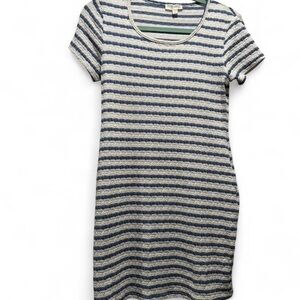 See You Monday Blue and White Striped Mini Dress